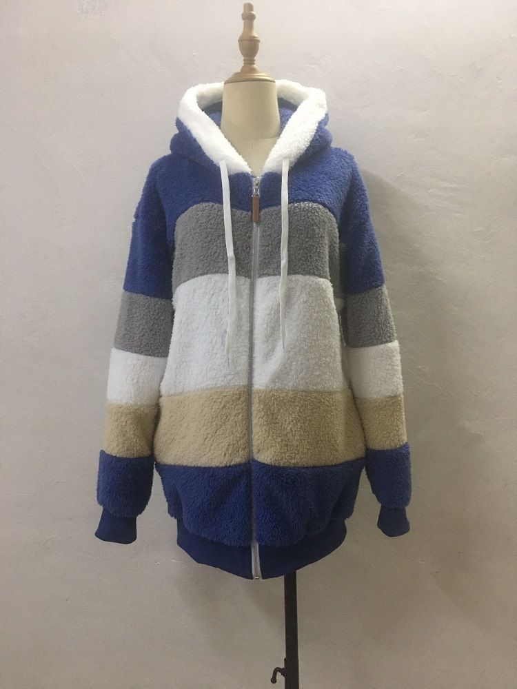 Fashionable Oversized Fleece Hooded Coat For Women - Cozy Winter Outerwear With Multiple Color Options (S-5XL)_voghion.com