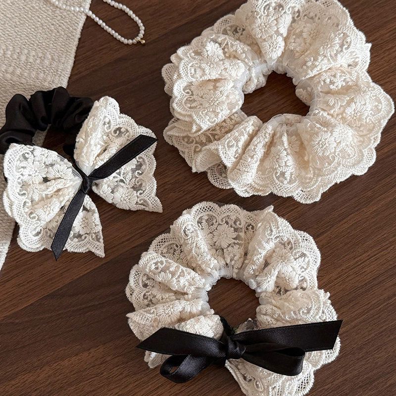 Fascia per capelli con fiocco in pizzo per ragazza francese, senso di fascia alta, temperamento, accessorio per fascia per capelli carino e dolce_voghion.com