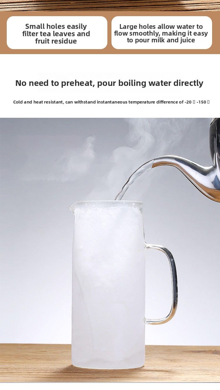 Jarra de agua fría de acero inoxidable de borosilicato de alta calidad con cuerpo recto y tapa de fábrica, jarra para jugos y bebidas de gran capacidad._voghion.com