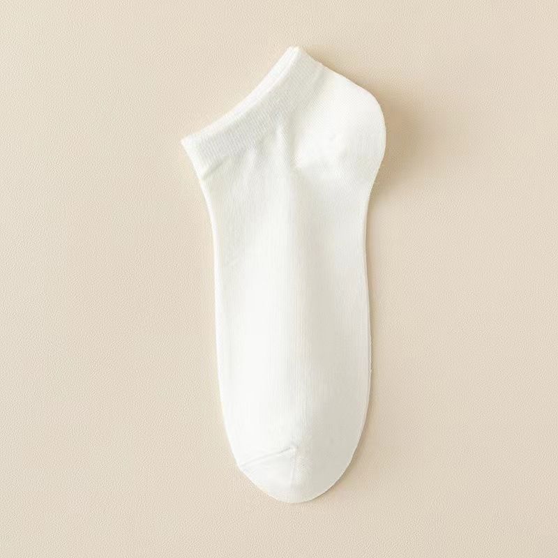2025e Short Odor-resistant, Antibacterial, Spring/Summer Thin Cotton Socks, Breathable, Sweat-absorbent, Solid Color, Men's_voghion.com