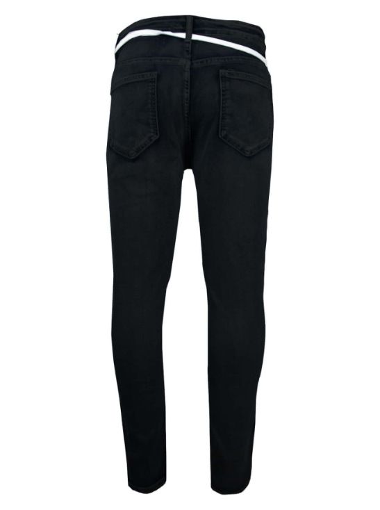 Men's Contrast Color Drawstring Jeans_voghion.com