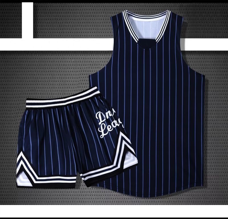 Obleka za ameriško ligo Drew, hitro sušeči študentski dres, majica brez rokavov za košarkarski trening, športno tekmovanje, hlače 4/4_voghion.com