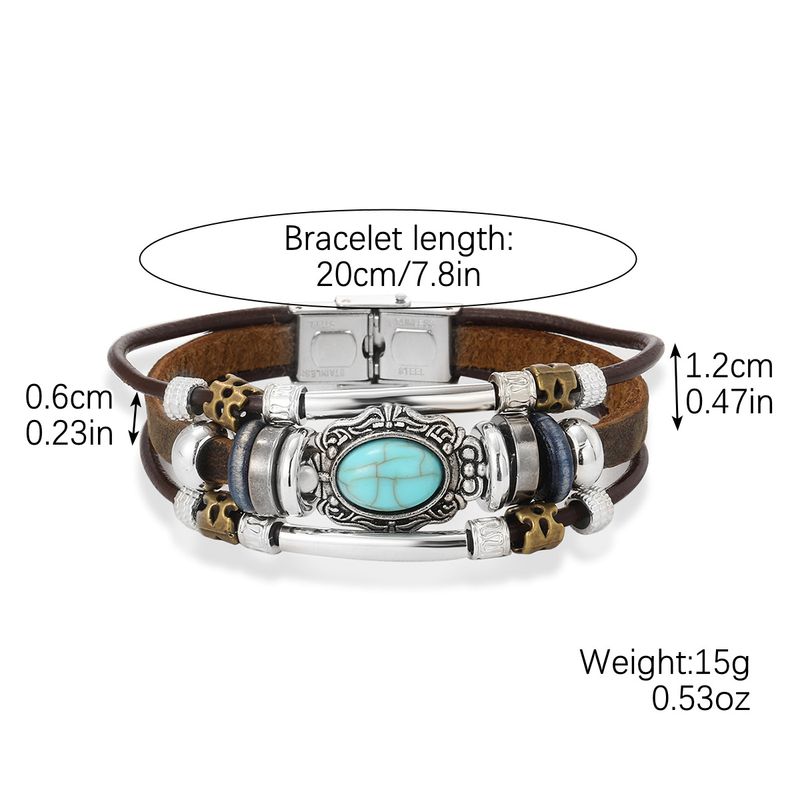 Bracciale da uomo in pelle in stile etnico, molto venduto_voghion.com