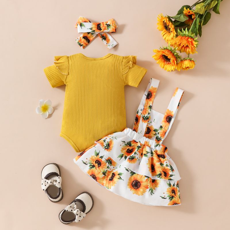 Mutter & Kinder Baby mädchen sommer kurzen ärmeln top mit hosenträger rock casual mädchen blume obst casual rock set_voghion.com