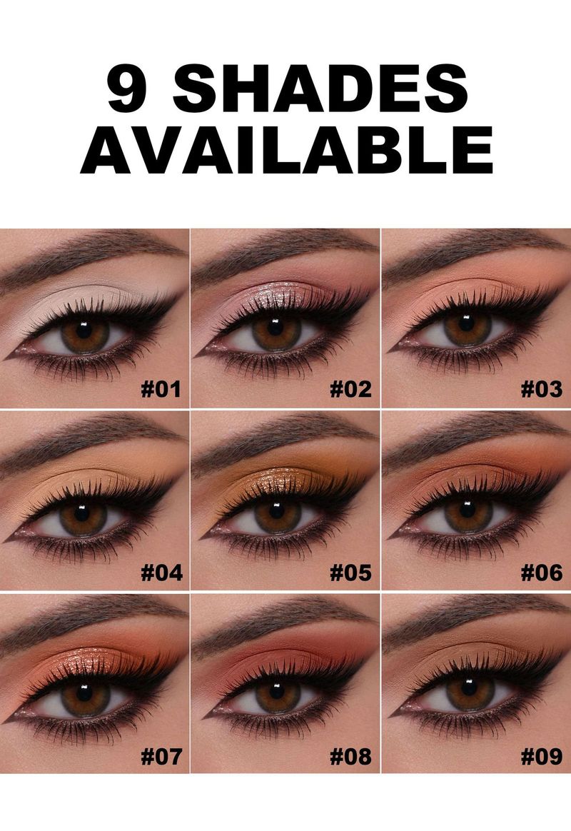 Palette di ombretti da 9 colori - Toni terra perlescenti e opachi, glitter ultra-fini, pigmento a lunga durata_voghion.com