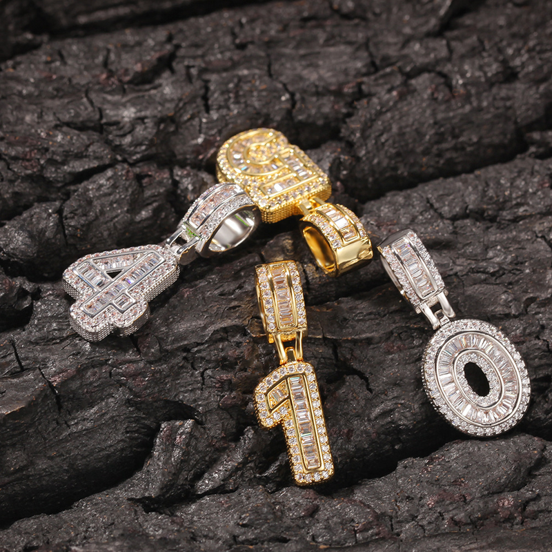 Nouveau pendentif en zircon style hip-hop numérique « Ice Sugar », design alternatif et tendance, pour colliers et accessoires de personnalisation._voghion.com