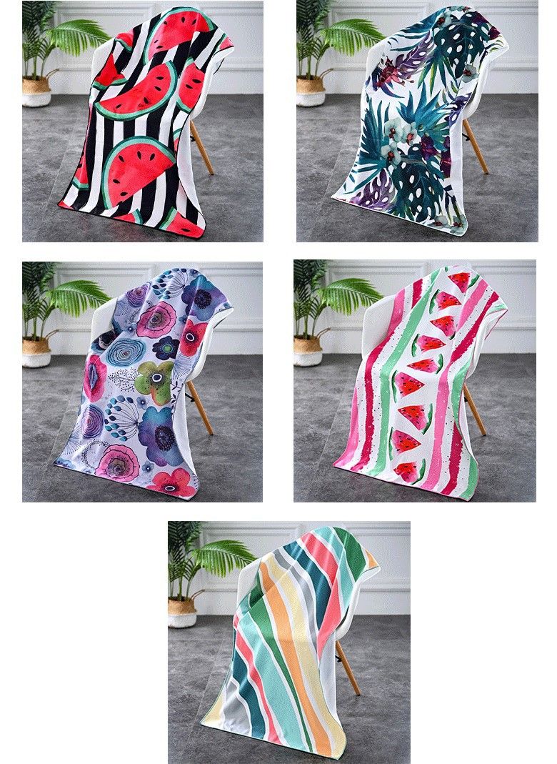 Snel drogende microvezel strandhanddoek - Extra groot, lichtgewicht en absorberend met full-print design voor zwemmen, vakantie en reizen_voghion.com