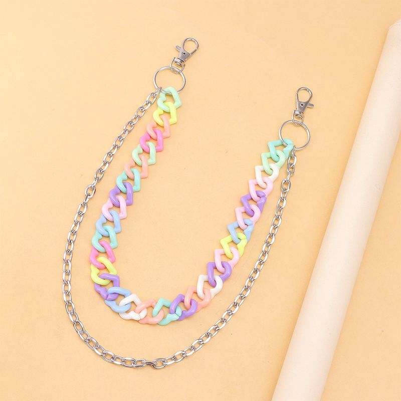 Fashion Waist Accessories Versatile Candy Double-layer High Street Color Resin Pants Chain_voghion.com