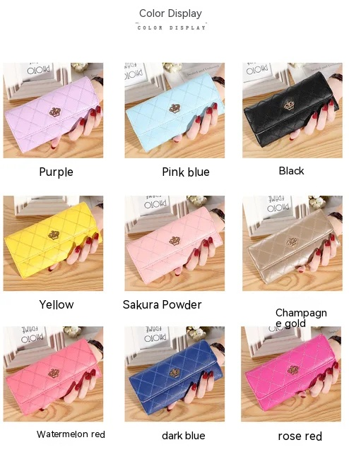 Γυναικείο πορτοφόλι Γυναικείο Clutch Δερμάτινο καρό Hasp Γυναικεία πορτοφόλια Θήκη για κάρτες σε μεγάλο μήκος Τσάντα τηλεφώνου Money Coin Pocket γυναικεία τσαντάκια_voghion.com