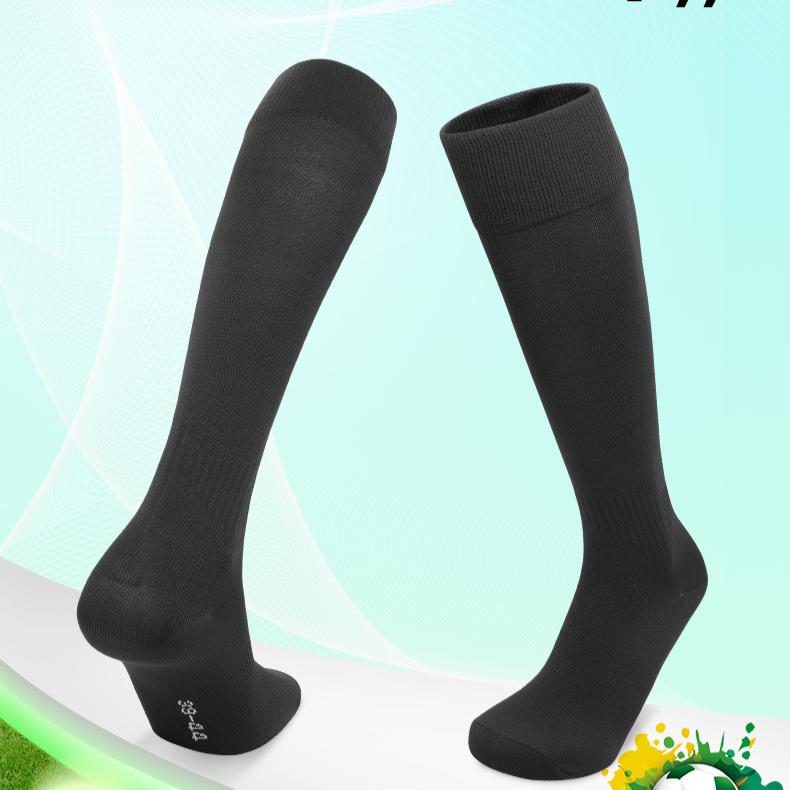 Solid color football socks for adults absorbent breathable white stockings for men non-slip sports tall socks_voghion.com