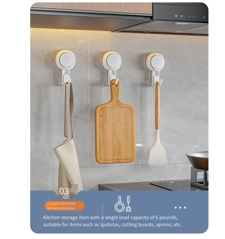 Strong Vacuum Suction Cup Hook Punch Free Bathroom Traceless Adhesive Wall Toilet Door Towel Hook_voghion.com