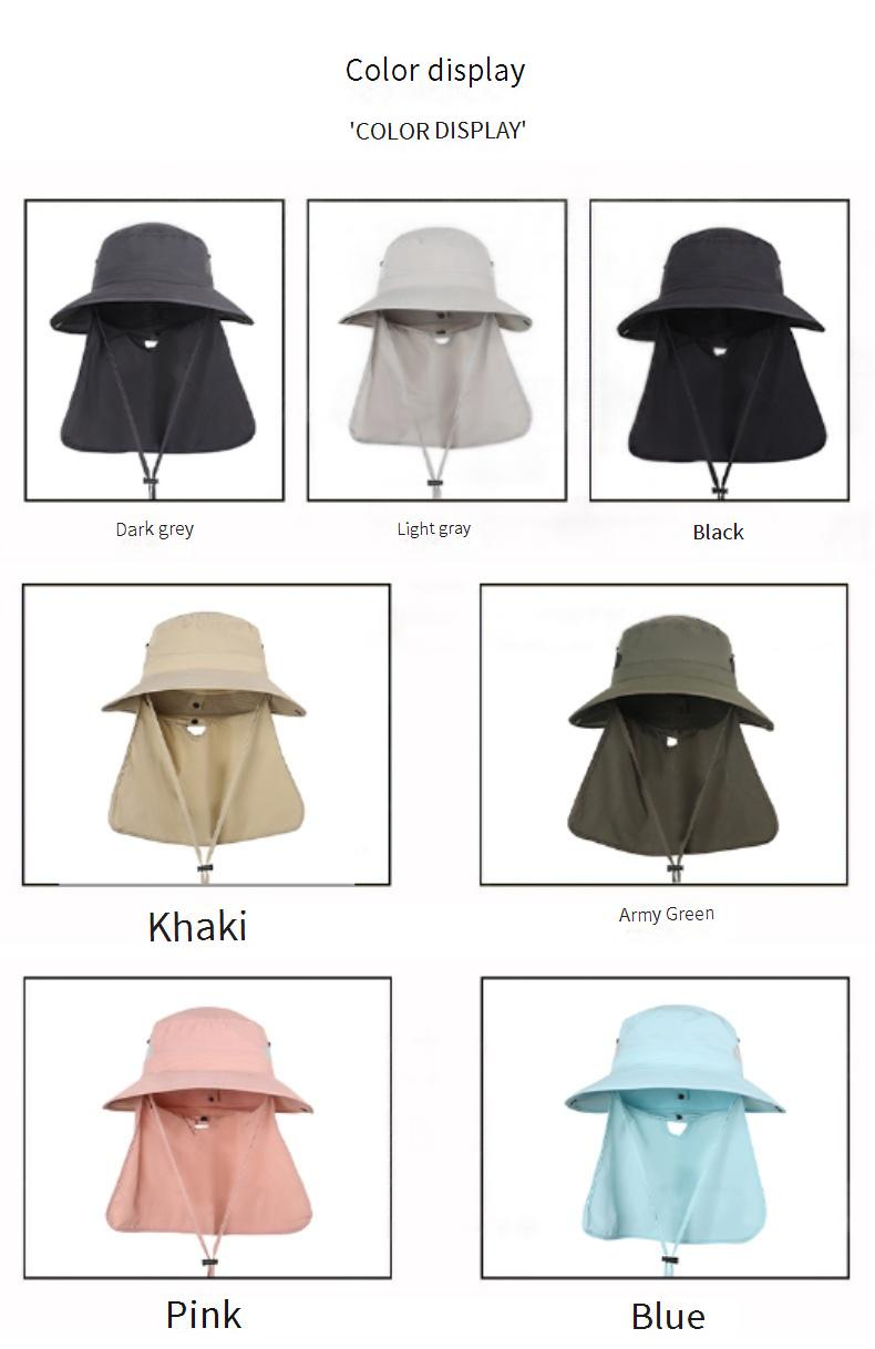 Kids Fisherman Hat With Detachable Neck Flap - Breathable & Foldable Sun Hat For Boys & Girls Outdoor Camping & Beach Activities_voghion.com