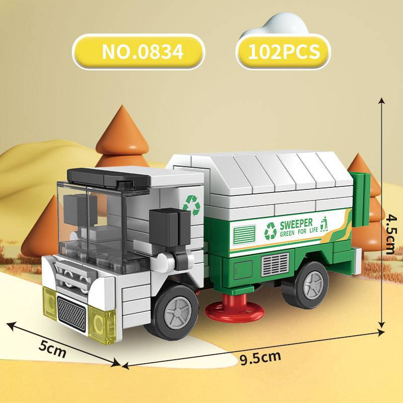 Compatible With Lego Toy Building Blocks City Transportation, Cartoon Car Assembly Engineering Car Toys Male Puzzle Model Building Blocks_voghion.com