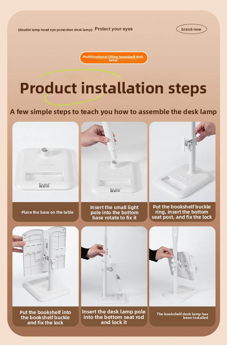 Lampada da studio a LED con supporto per libri e correzione posturale, illuminazione di livello AA, controllo touch, CRI 80-89, certificazione CE (modello 903A)_voghion.com