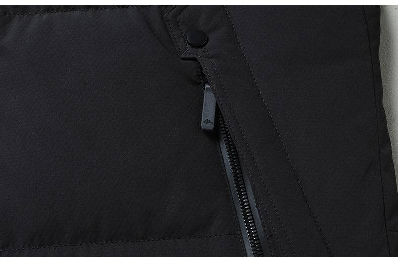 Men's Plus Size Detachable Hood Down Jacket - Winter Warm Windproof Puffer Coat For Big & Tall (White/Black, Duck Down, Machine Washable)_voghion.com