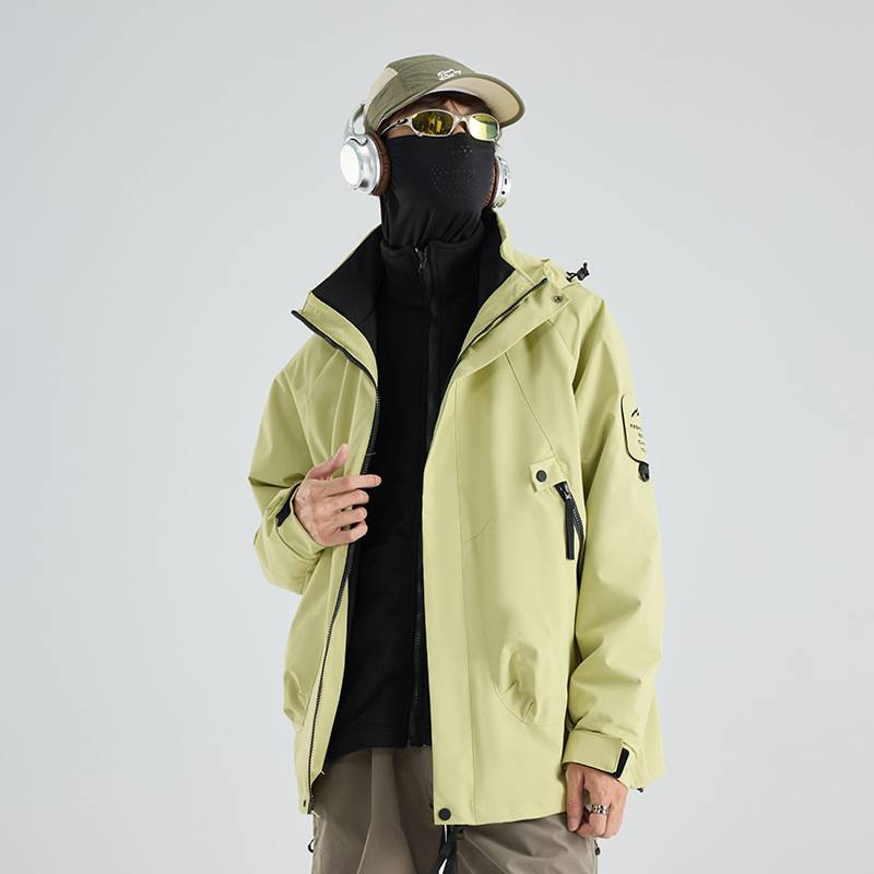 3'ü 1 arada Unisex Dağ Rüzgarlığı Ceket - Çıkarılabilir Polar Astar, 3000 mm Su Geçirmez ve Nefes Alabilir, Yürüyüş, Kayak ve Açık Hava Maceraları İçin_voghion.com