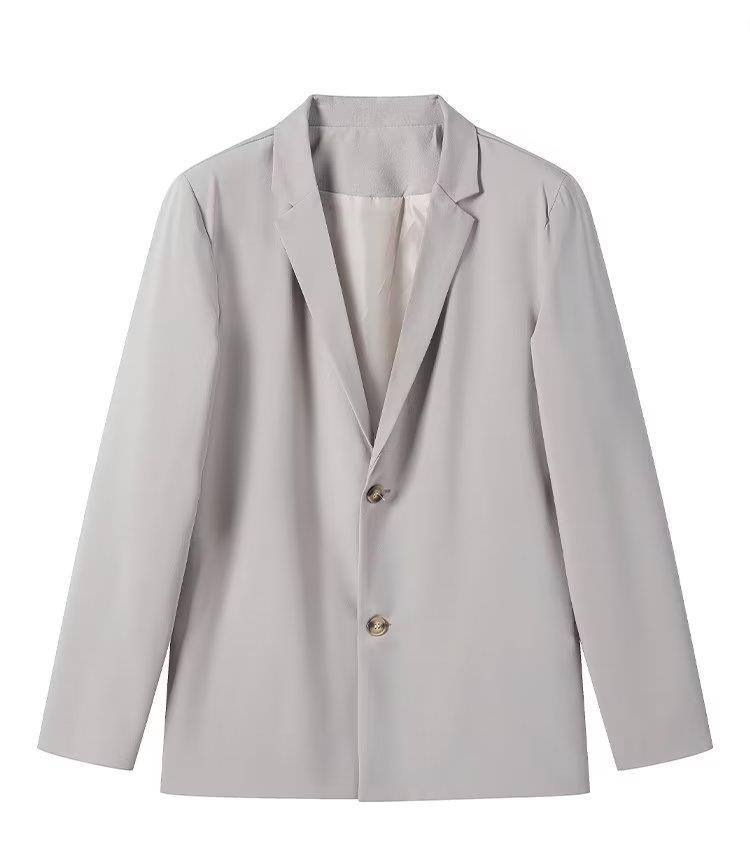 Veste blazer slim en velours côtelé pour homme - Veste de costume décontractée à simple boutonnage avec revers crantés, style décontracté, printemps-automne_voghion.com