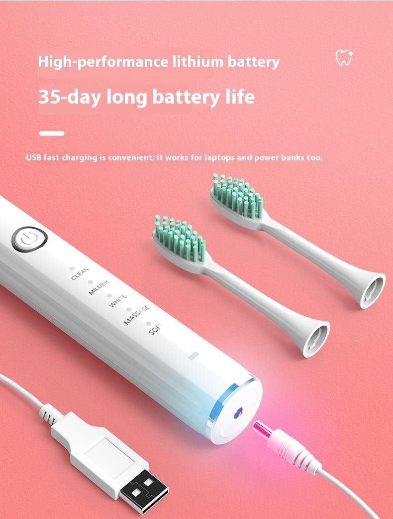 Spazzolino elettrico magnetico sonico - Setole ultra morbide, 5 modalità, 30.000 giri/min, impermeabile IPX7, ricarica rapida USB-C, batteria con durata superiore a 15 giorni_voghion.com