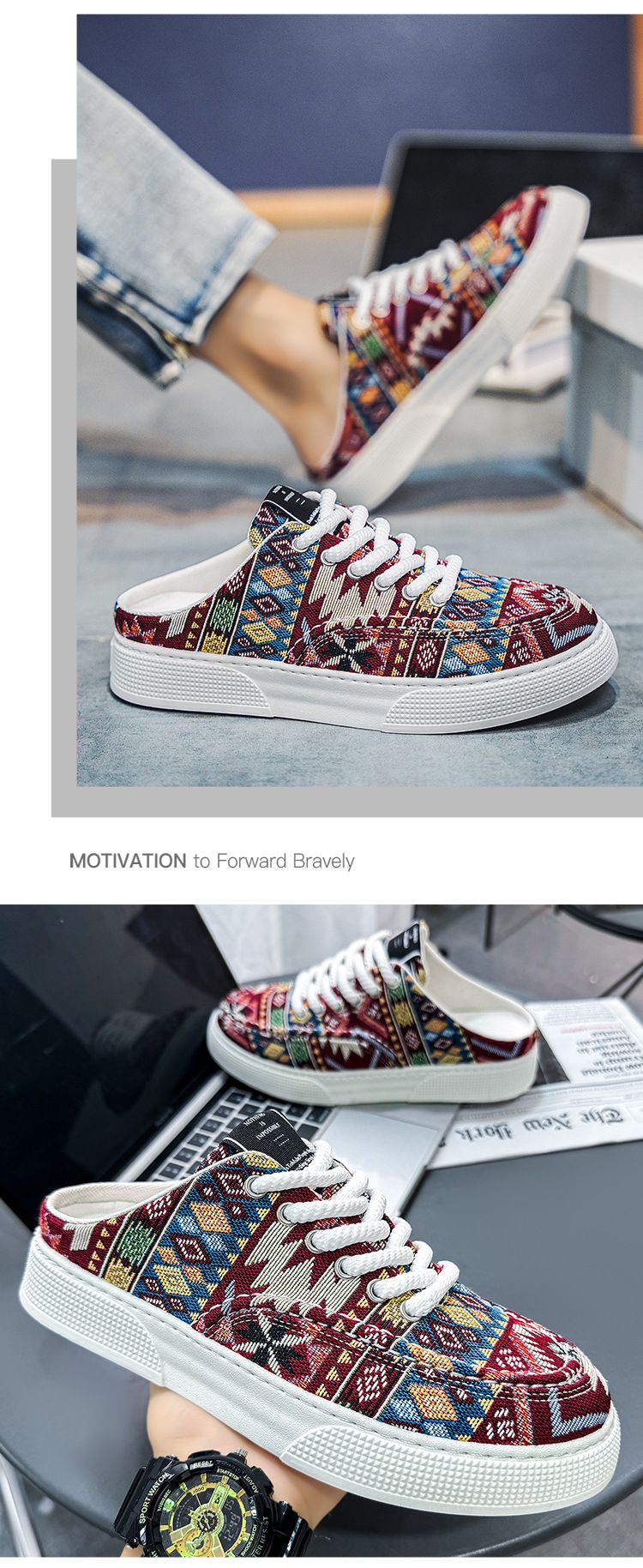 Atmungsaktive Slip-On-Canvas-Schuhe für Herren mit Mesh- und Print-Design – leichte Sommer-Freizeitschuhe für Komfort und Stil_voghion.com