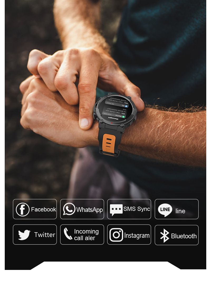 S56T smartwatch for Bluetooth communication, outdoor step counting, sports, triple protection, heart rate_voghion.com
