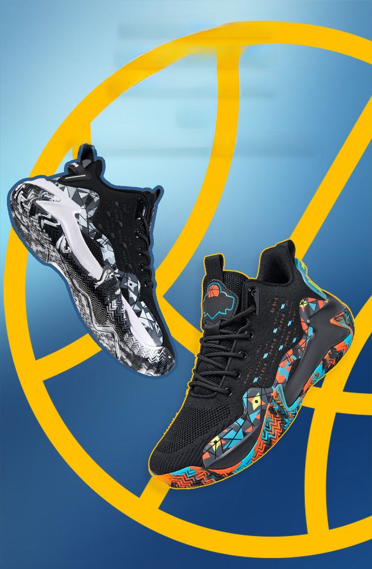 Herrenschuhe Flying Woven Basketballschuhe Frühling und Herbst High-Top Sneaker Tide Mesh Camouflage Jugend Student Trainingsschuhe_voghion.com