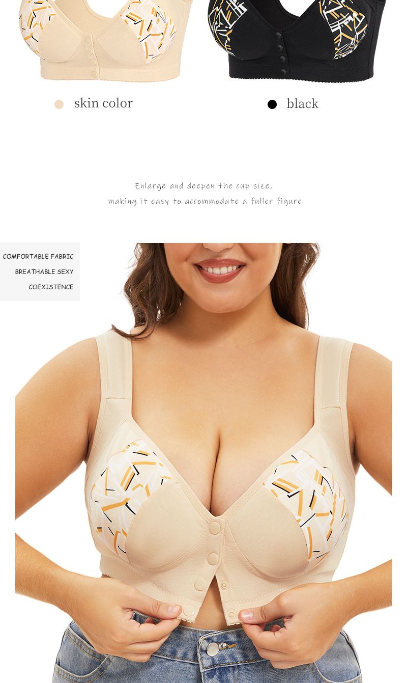 Εσώρουχα ύπνου A G Cup 34 50 Super Large Size Σουτιέν σε προσφορά, μεγάλο γιλέκο με αγκράφα μπροστά, τυπωμένα εσώρουχα_voghion.com