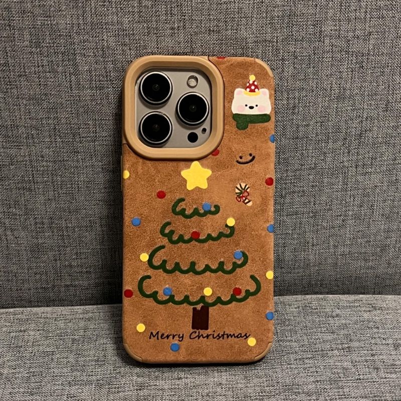 TechGlobe Christmas Tree Compatible With 16 Phone Case 14 New IPhone 15 Pro Max Leather 13 Autumn Winter 17_voghion.com