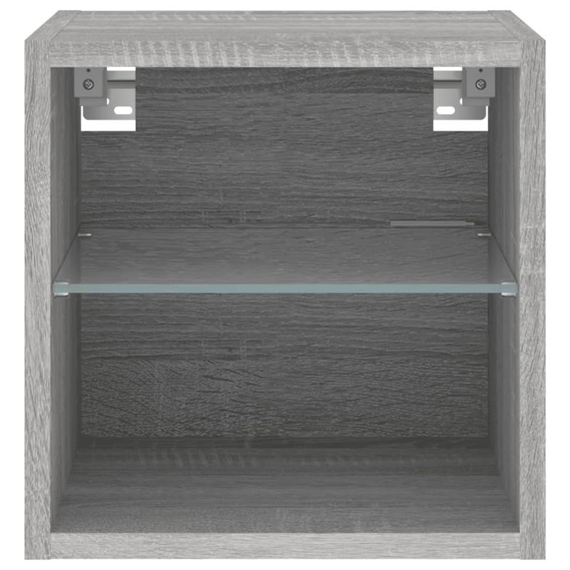 TV-Wandschränke mit LED-Leuchten 2 Stk. Grau Sonoma_voghion.com