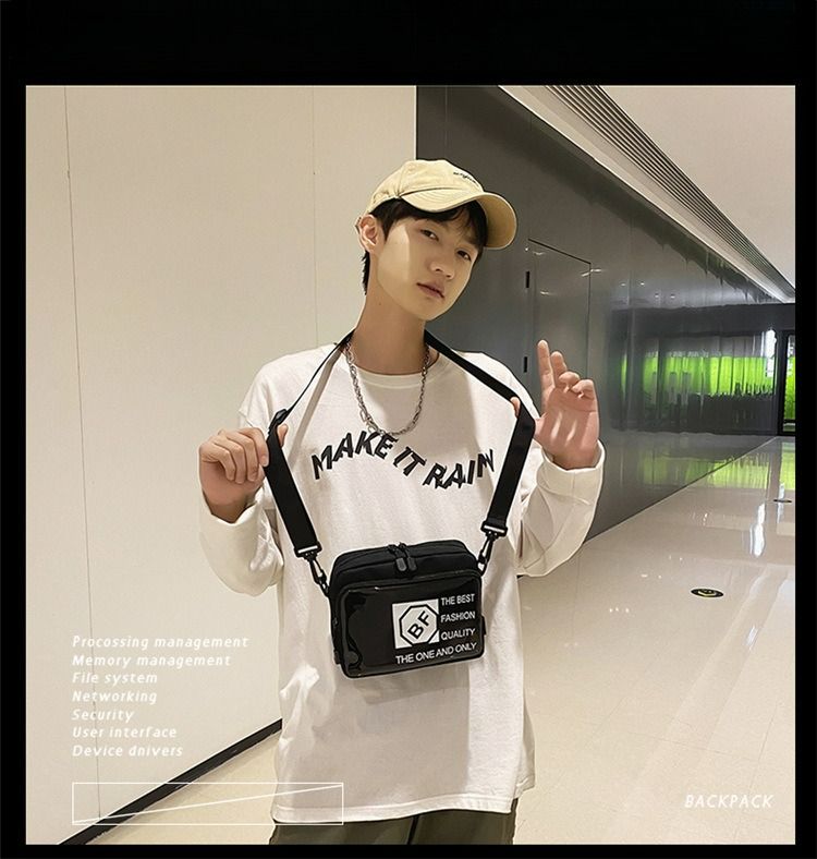 Transparent Canvas Bag Men's And Women's Messenger Bags One Shoulder Small Square Bag_voghion.com