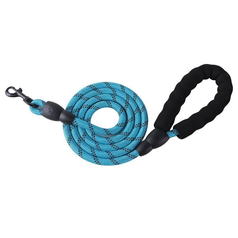 Guinzaglio per cani di taglia media e grande in nylon multicolore con manico in schiuma e alta visibilità_voghion.com