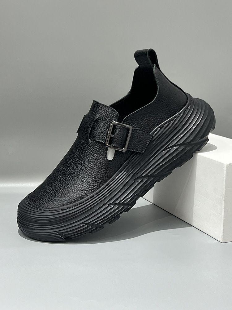Genuine Autumn Lightweight Sole Soft Surface Loafers Comfortable Versatile Slip-On Men's Casual Leather Shoes_voghion.com