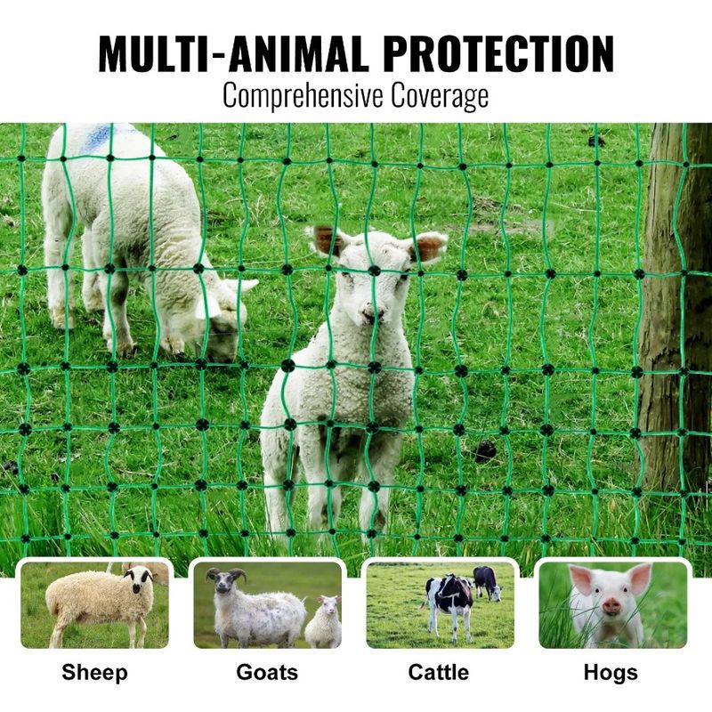With L Sheep Net Posts Netting PE Goats Mesh X Electric For H Fence Utility DoubleSpiked Stakes 42 164' And L Portable Fencing_voghion.com