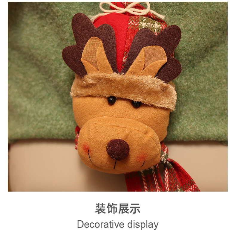 Christmas decorations cartoon color three-dimensional doll chair set elk table and chair set kitchen decoration props_voghion.com