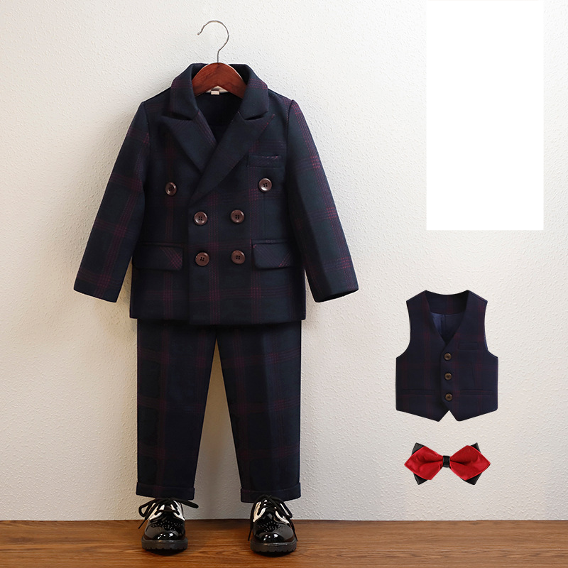 Kinderkleidung Kinderanzug-Kleiderset Neue Jungen-Performance-Kleidung Britische Performance-Kleidung für Kinder Einjähriges Baby-Geburtstagskleid_voghion.com