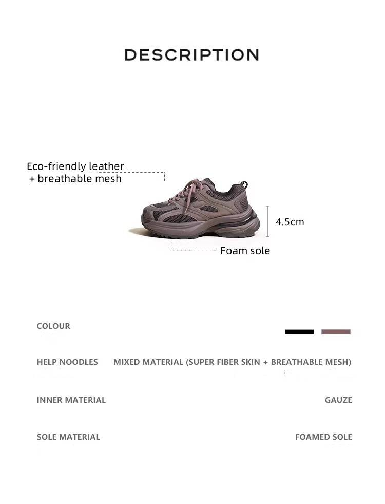 Sehr gut aussehende Sportschuhe Sommer Damen leichte Plateau Papa Schuhe Damen 2024 Freizeitschuhe All Match Laufschuhe Damenschuhe_voghion.com