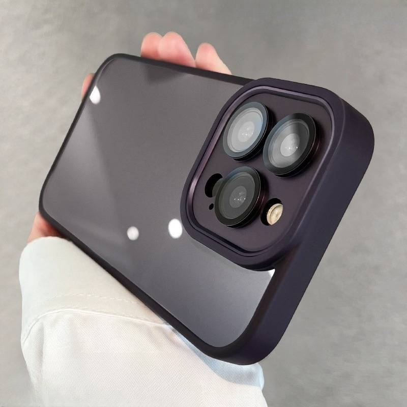 Funda y cubiertas para iPhone 16, funda protectora dorada con película protectora para lente transparente anticaídas, ProMax 13._voghion.com