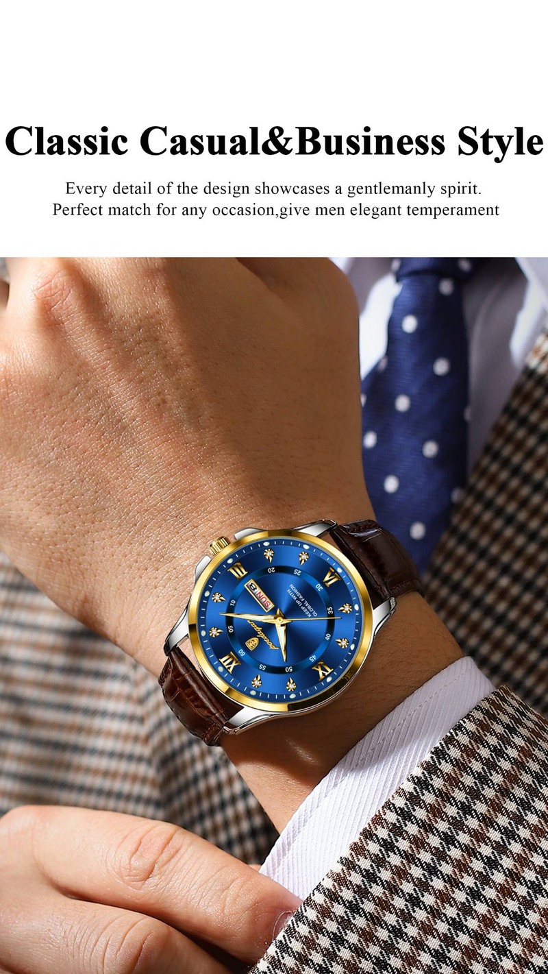 Orologio sportivo di lusso da uomo, impermeabile, luminoso, con data e settimana, al quarzo, in pelle di alta qualità._voghion.com