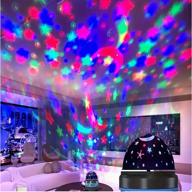 Proyector LED de estrellas y galaxia, luces nocturnas, proyector de cielo estrellado, iluminación navideña con rotación automática, 5 V, USB, para habitación, dormitorio, decoración del hogar_voghion.com
