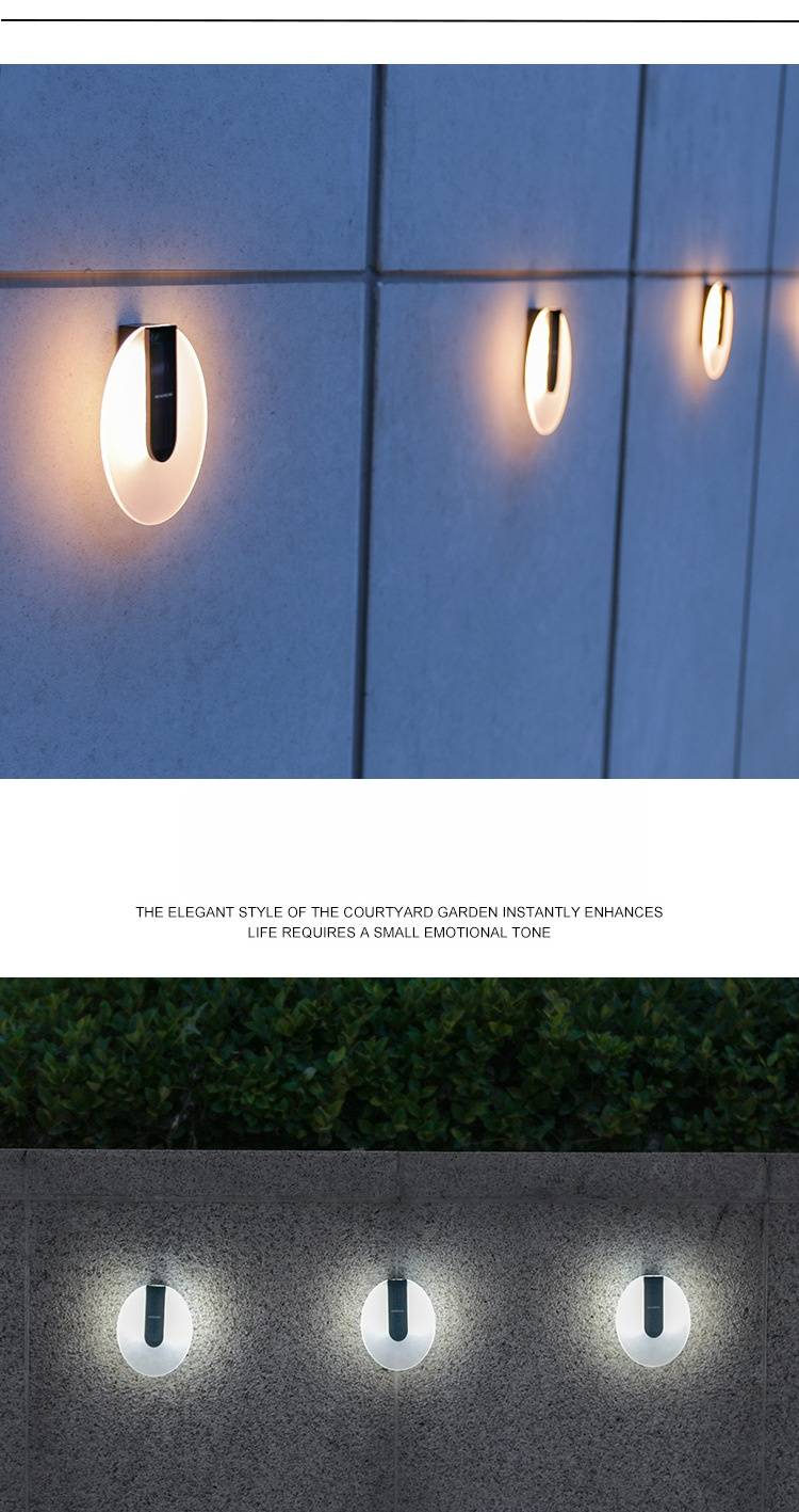 Zonne-wandlamp voor buiten, waterdicht, landschapstuindecoratie, LED-acryl wandlamp voor patio, terras, pad, sfeerverlichting_voghion.com