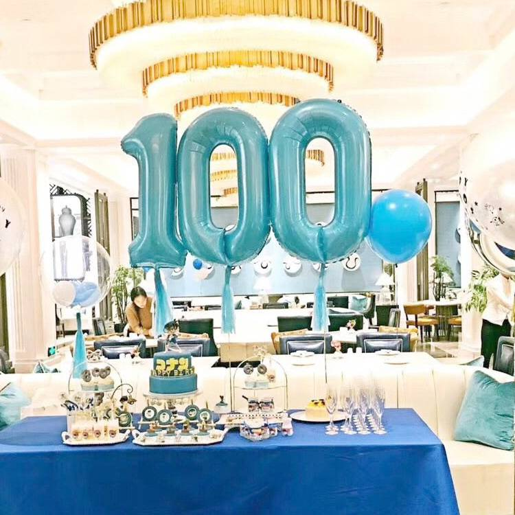 40-Inch Pearlized Foil Number Balloons – Blue & Pink Giant Digits For Birthday Celebrations (Set Of 0 & 1)_voghion.com