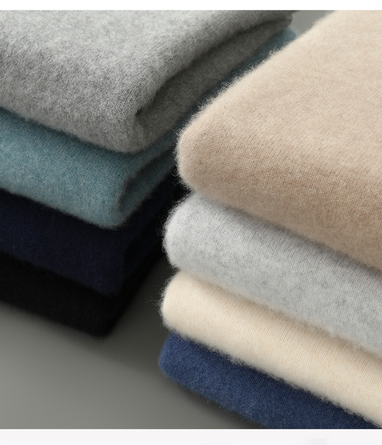 First Line Ready Made 100 Wool Sweater Men's Half High Collar Thickened Autumn And Winter Loose Pullover Sweater Knitted Bottoming Shirt_voghion.com