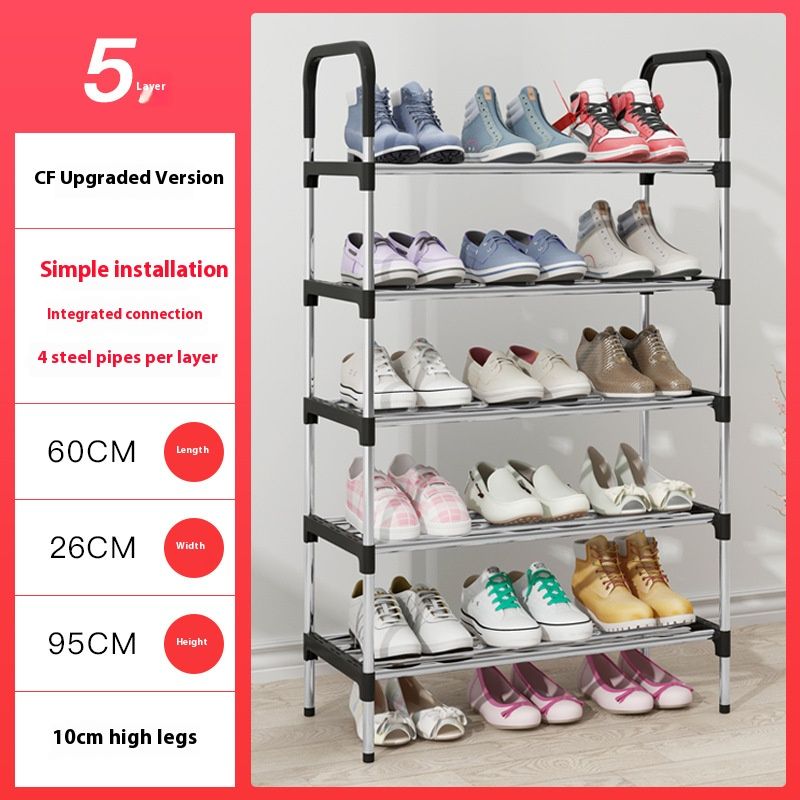 Scarpiera modulare in metallo – Organizzatore per scarpe impilabile da 2 a 7 ripiani con maniglie, salvaspazio per l'ingresso (rosa/nero/colori moderni)_voghion.com
