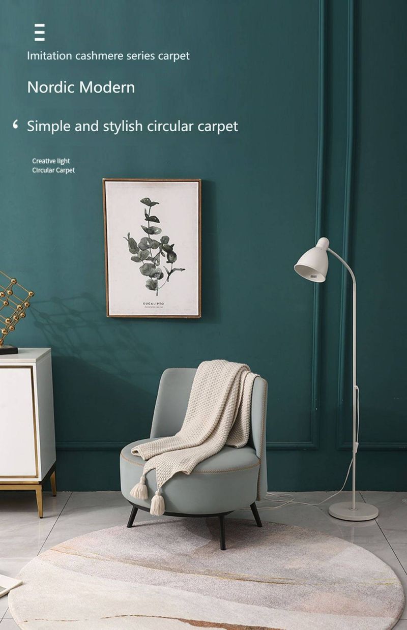 Tappeto rotondo lavabile minimalista nordico - Tappetino antiscivolo per sedia da ufficio per casa e studio (dimensioni personalizzate, motivi geometrici, texture di lusso)_voghion.com