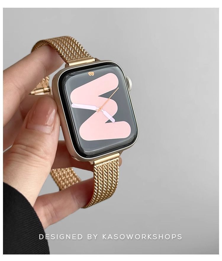 Weizenohr-Magnetarmband, Apple Watch, Edelstahlarmband, passend für Apple Watch, neue Modelle, Metall, 9/S10/SE_voghion.com