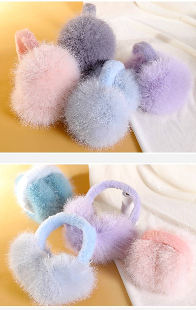 Paraorecchie di lusso in pelliccia sintetica di volpe per donne e uomini - Scaldaorecchie invernali ultra morbidi e caldi, accessori pieghevoli e portatili per il freddo_voghion.com