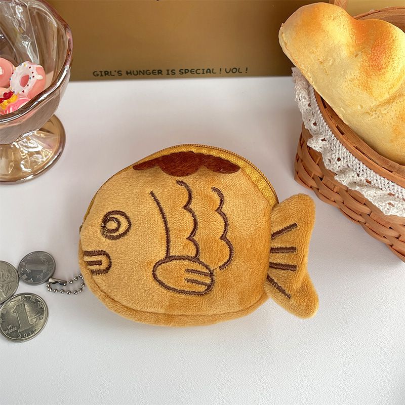 Portachiavi con ciondolo a forma di pesce piccolo, all'ingrosso, in peluche, con portamonete, auricolari, rossetto, moneta, cavo dati_voghion.com