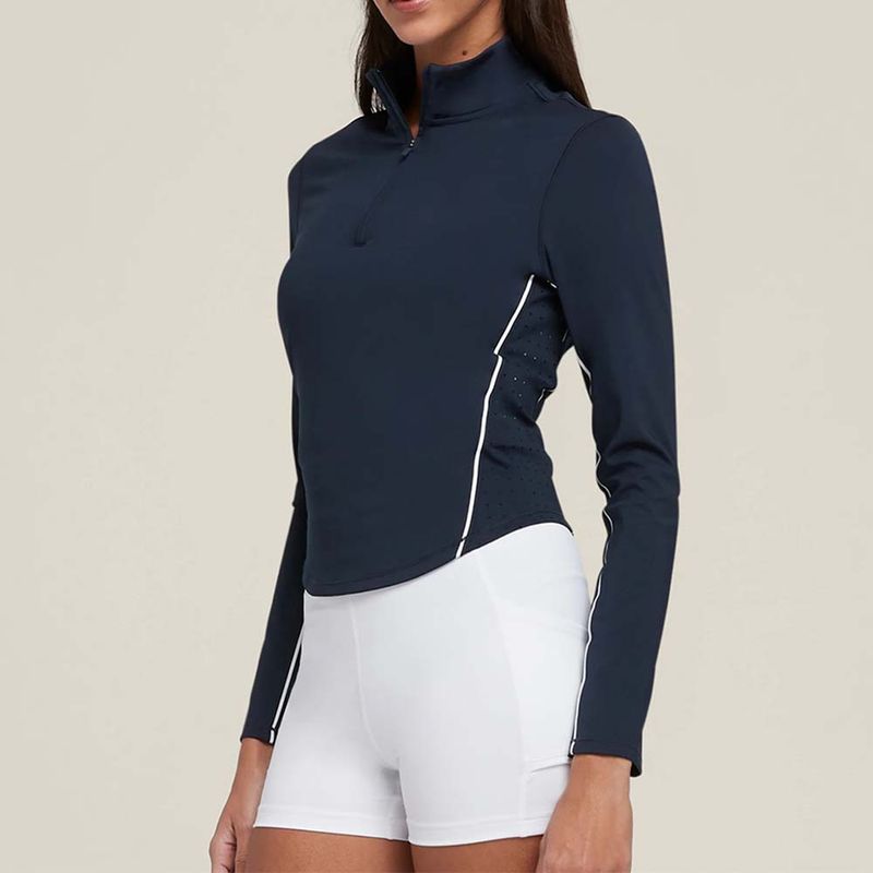 High-quality Slim-fitting Long-sleeved Yoga Women's Breathable Slim-fitting Sports Zipper Golf Tennis Top With A Nude Feel_voghion.com
