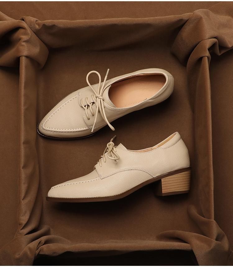 2025 Nuove ed eleganti scarpe casual con lacci da donna, stile britannico, punta professionale_voghion.com