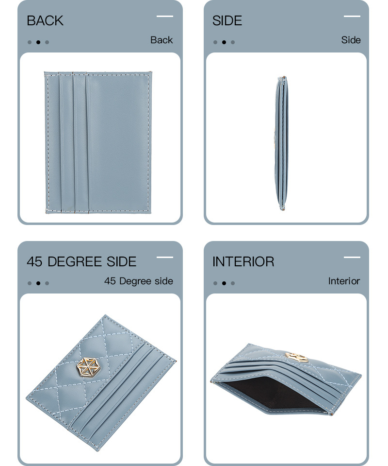 BOISEEN new card holder for women Korean version thin embossed multi-card slot ID card holder mini credit card holder wholesale_voghion.com