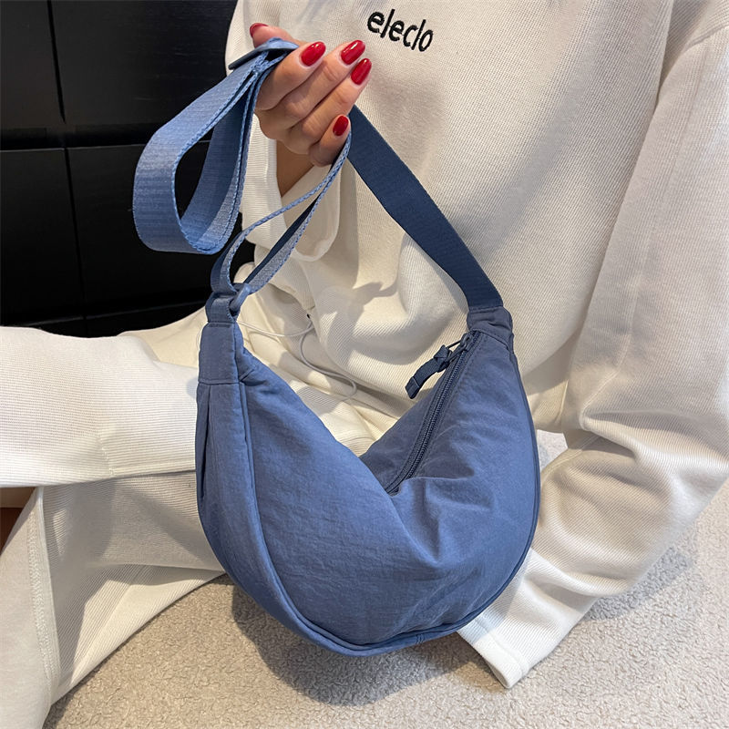Borsa a tracolla da donna, borsa a tracolla diagonale, borsa a tracolla, borsa per senzatetto, borsa a forma di mezzaluna in nylon regolabile, perfetta per lo shopping, il lavoro, l'uso quotidiano, regali_voghion.com